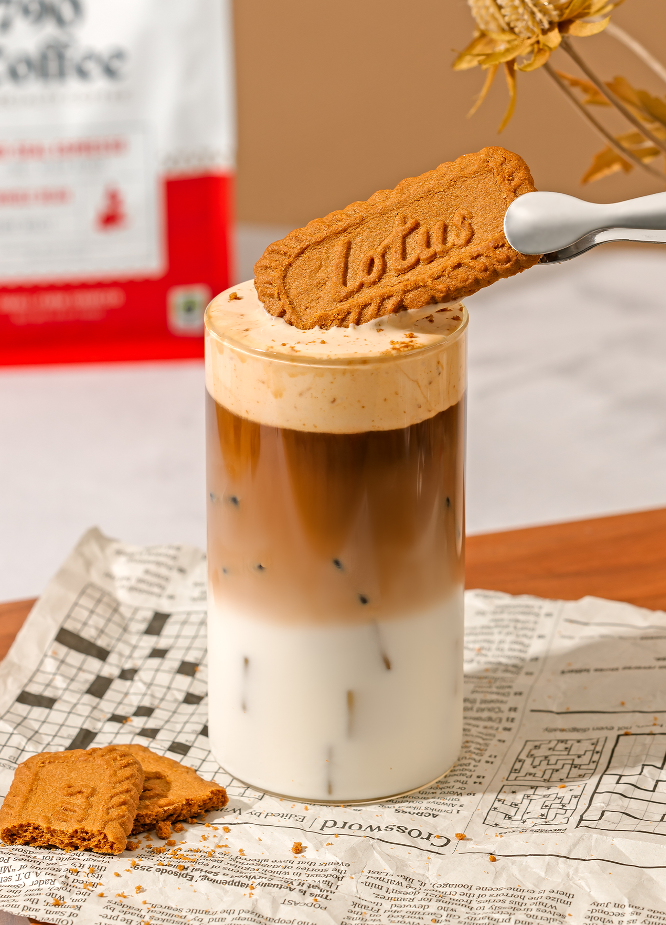Biscoff Sweet Cream Iced Latte