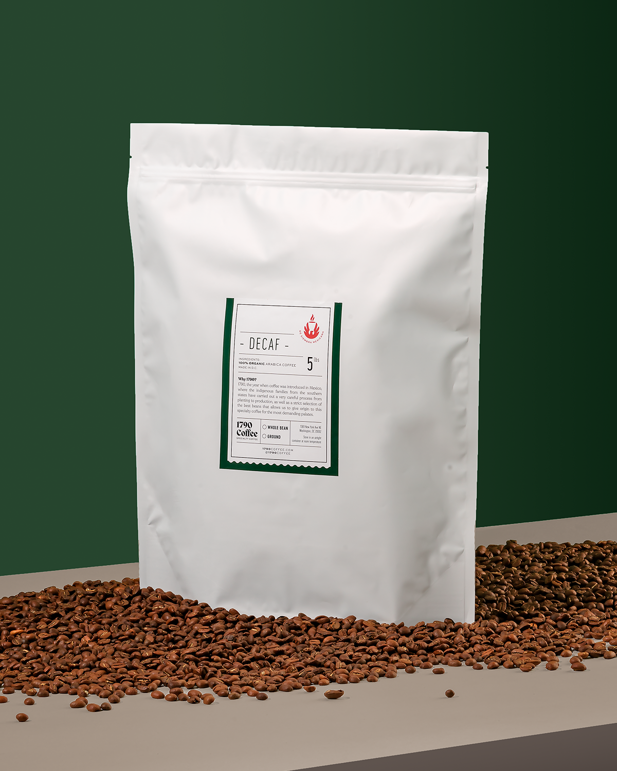 1790 Coffee 5 lb bag — bulk single-origin Mexican whole bean coffee